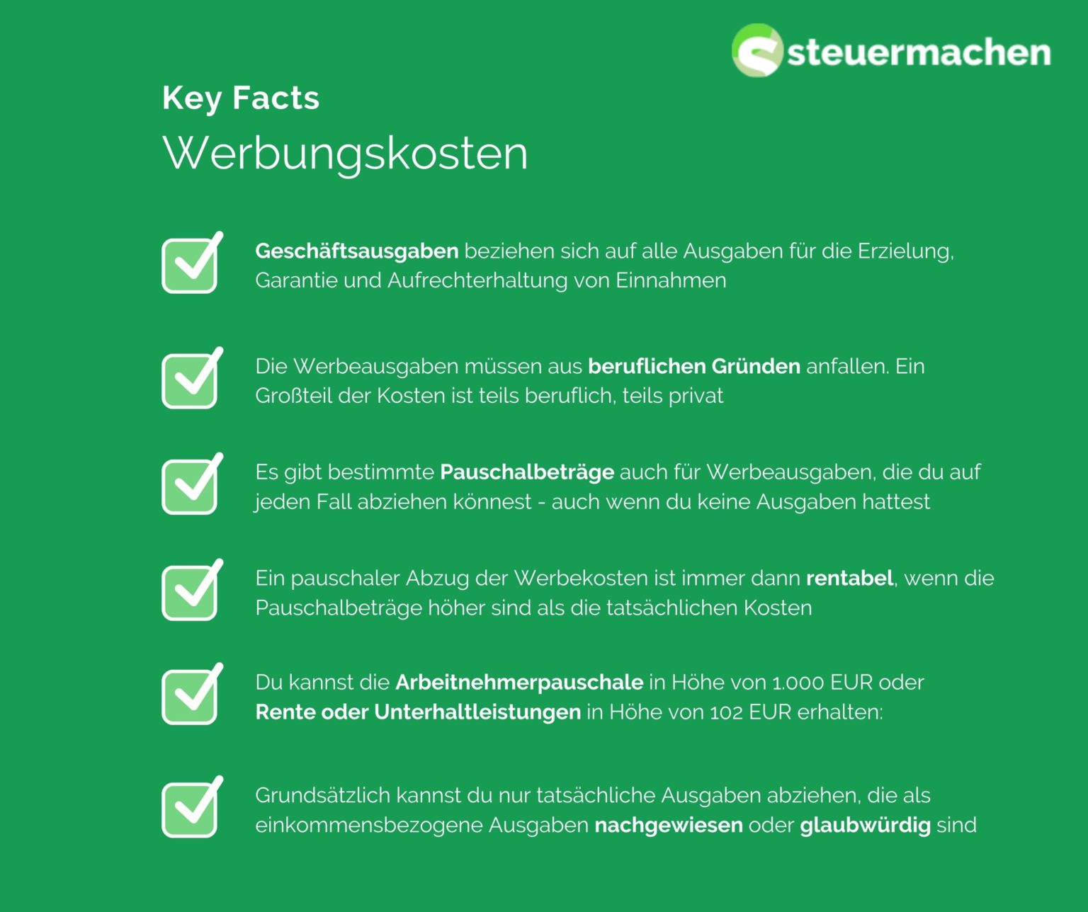 Werbungskosten Absetzen | Steuermachen