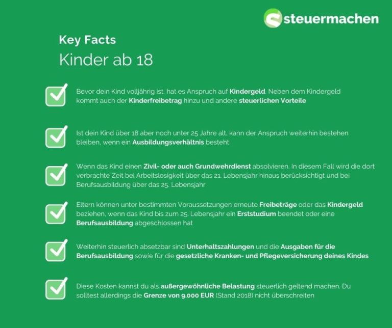 Kinder ab 18, so kannst du Steuern sparen! steuermachen