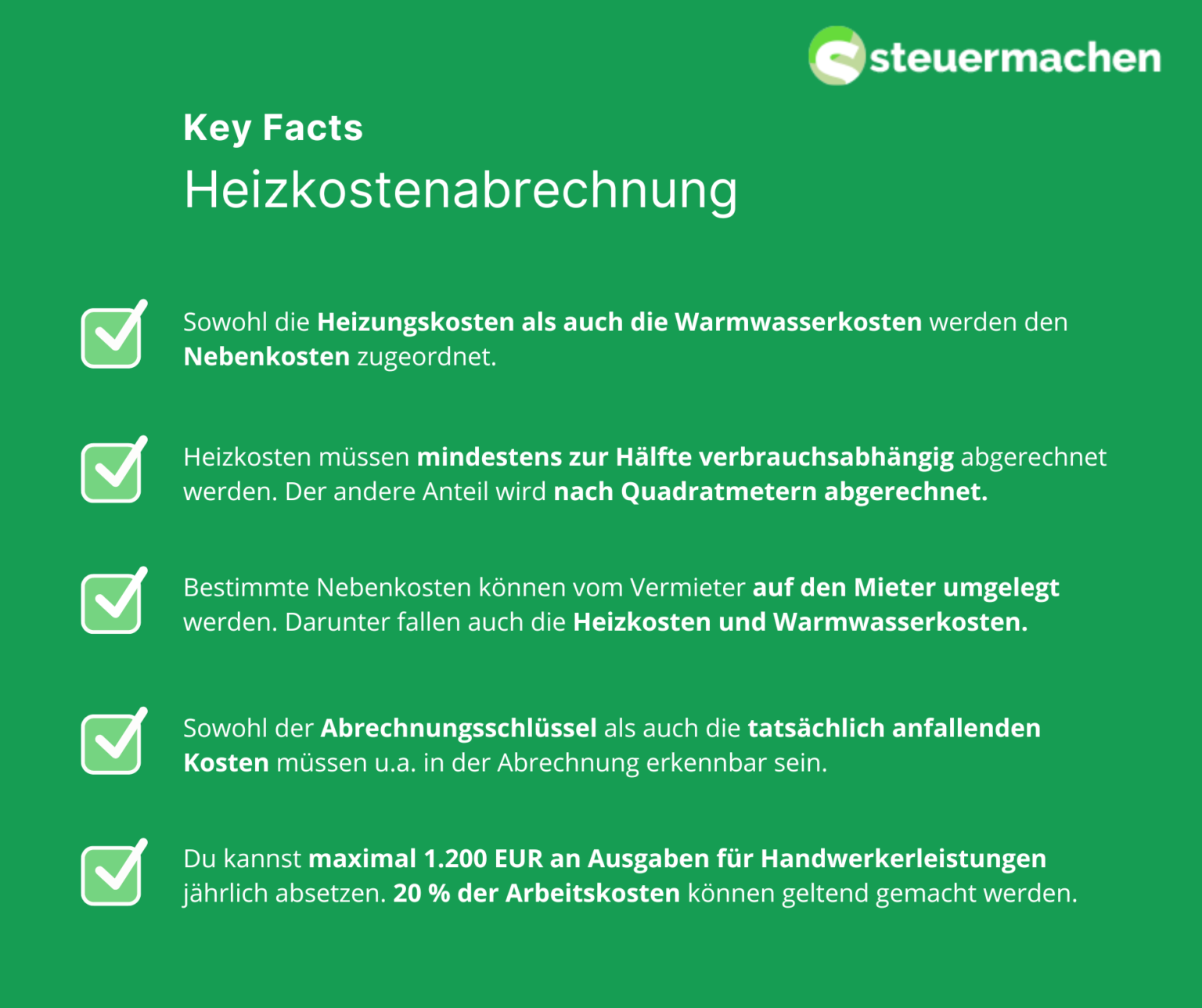 Heizkostenabrechnung steuermachen