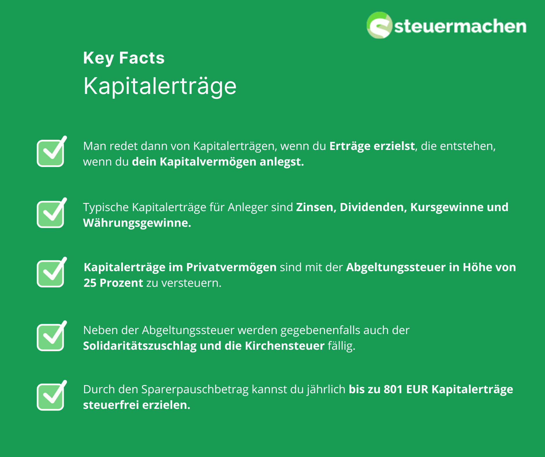 Kapitalerträge steuermachen